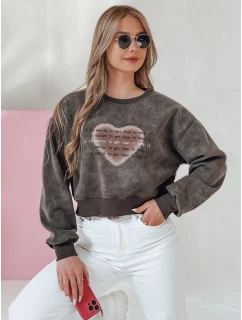 Dámská oversize mikina se srdcem graphite Dstreet model 21988165 - FashionStreet