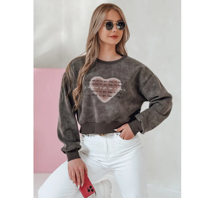 Dámská oversize mikina se srdcem graphite Dstreet model 21988165 - FashionStreet