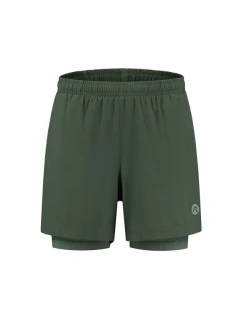 Rogelli 2v1 šortky ESSENTIAL green 2XL