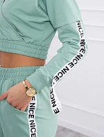 Sada s ozdobnými stuhami tmavo mätová