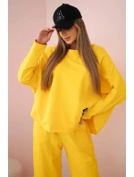 Bavlněná mikina kalhoty set tmavě žlutá Bavlněná mikina kalhoty set tmavě žlutá