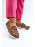 Sametové mokasíny na platformě hnědé model 21655649 - SERGIO LEONE