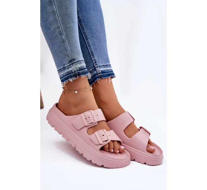 Dámské Pěnové Pantofle Na Platformě Růžové model 21697847 - EVENTO