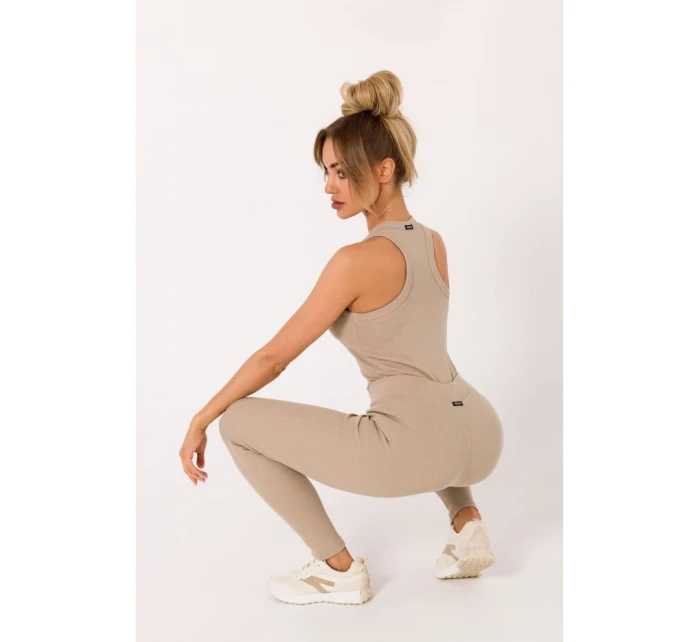 M734 Rebrované pletené legíny - béžové M734 Rebrované pletené legíny - béžové