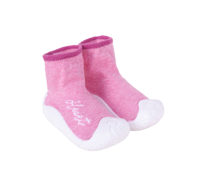 Yoclub Detské dievčenské protišmykové ponožky s gumovou podrážkou OBO-0136G-AA0B Pink