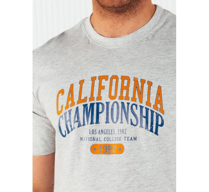 Pánské šedé tričko s potiskem Dstreet model 21973673 - FashionStreet