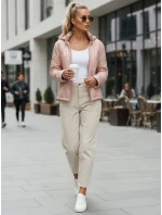 Dámská prošívaná bunda s kapucí světle růžová Dstreet model 21995830 - FashionStreet