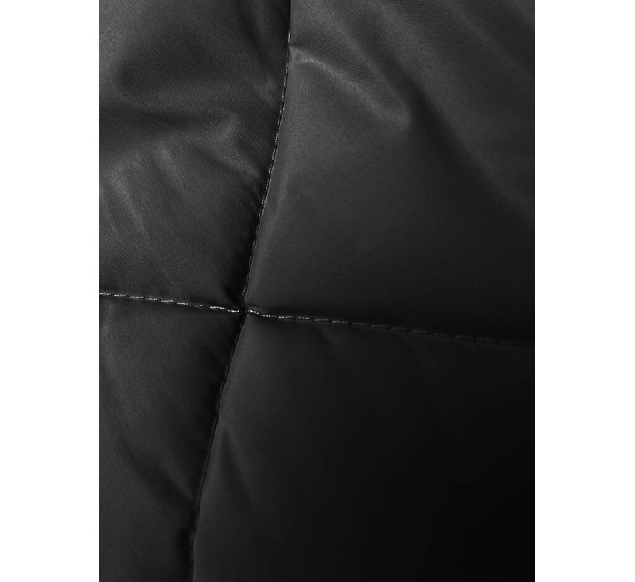 Dlhá čierna dámska oversize vesta (5M3165-392)