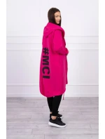 Fuchsiová bunda s potiskem nadměrné velikosti Fuchsiová bunda s potiskem nadměrné velikosti