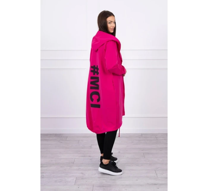 Fuchsiová bunda s potiskem nadměrné velikosti Fuchsiová bunda s potiskem nadměrné velikosti