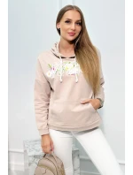 Mikina s nápisem Voyage béžový