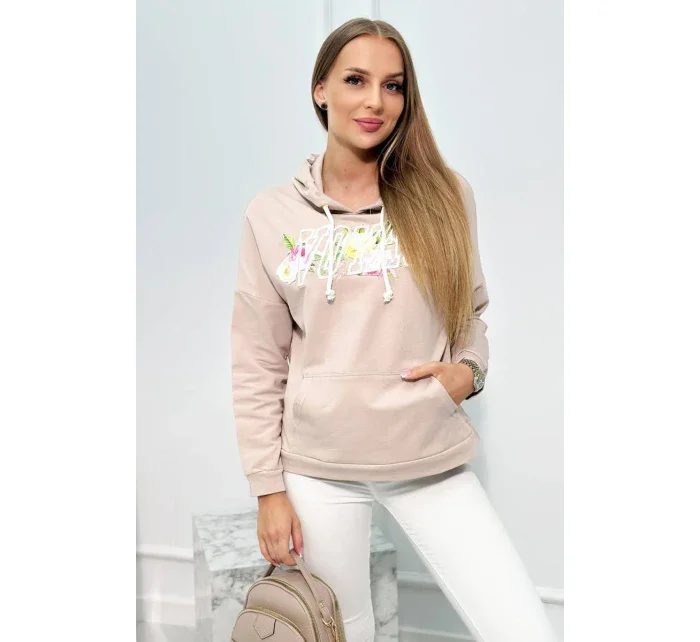 Mikina s nápisem Voyage béžový