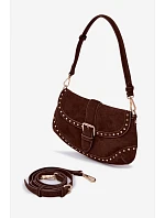 Kožená Eko semišová kabelka s přezkami Clarielle