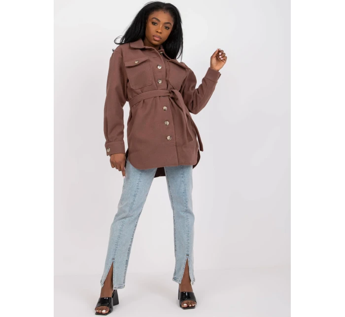 Dámska košeľa-LK-KS-508481.88-hnedá Dámska košeľa-LK-KS-508481.88-hnedá