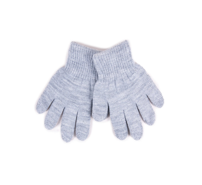 Yoclub Detské základné rukavice RED-MAG4U-0050-004 Grey