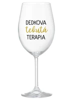 DEDKOVA TEKUTÁ TERAPIA - priehľadný pohár na víno 350 ml