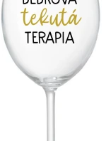 DEDKOVA TEKUTÁ TERAPIA - priehľadný pohár na víno 350 ml