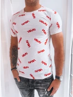 Pánské bílé tričko s potiskem model 21969412 - Dstreet