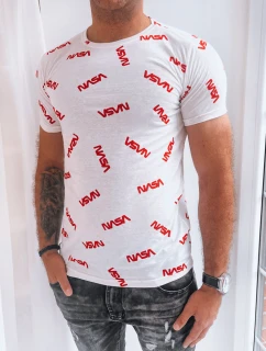 Pánské bílé tričko s potiskem model 21969412 - Dstreet