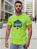 Pánske tričko s potlačou EXPAND limetkovo zelené FashionStreet NX5004R Pánske tričko s potlačou EXPAND limetkovo zelené FashionStreet NX5004R