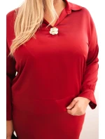 Komplet dámský Plus Size se a krajkou bordový model 21486204 - K-Fashion Komplet dámský Plus Size se a krajkou bordový model 21486204 - K-Fashion