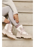 Botki Z Futerkiem Typu Baranek Beżowe Merilana Botki Z Futerkiem Typu Baranek Beżowe Merilana