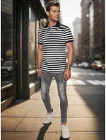 Pánská pruhovaná polokošile bílá Dstreet model 21987919 - FashionStreet