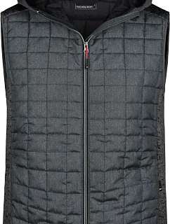 JN Pánská pletená hybridní vesta 02.0 grey melange/anthracite melange model 22528822 - Daiber
