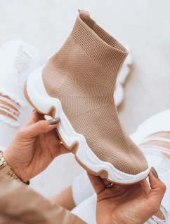 Dámske ponožkové topánky SOCKY khaki FashionStreet ZY0114