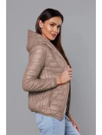 Béžová dámská prošívaná bunda s kapucí model 18044817 - S'WEST