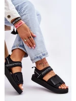 Damskie Sandały Na Rzepy Big Star LL274784 Czarne