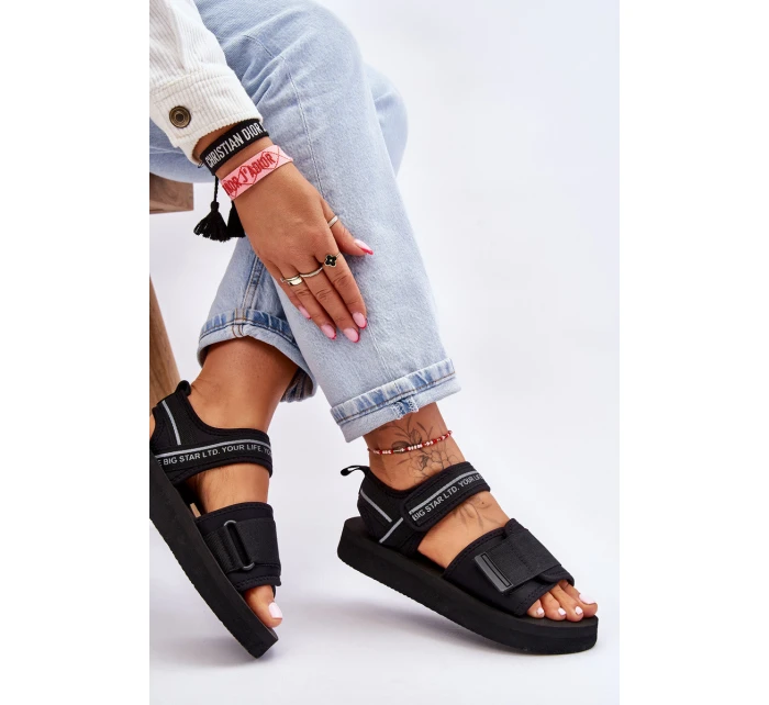 Damskie Sandały Na Rzepy Big Star LL274784 Czarne