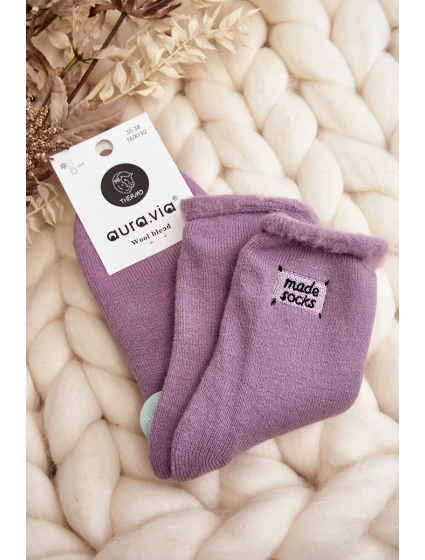 Dámské silné ponožky fialové