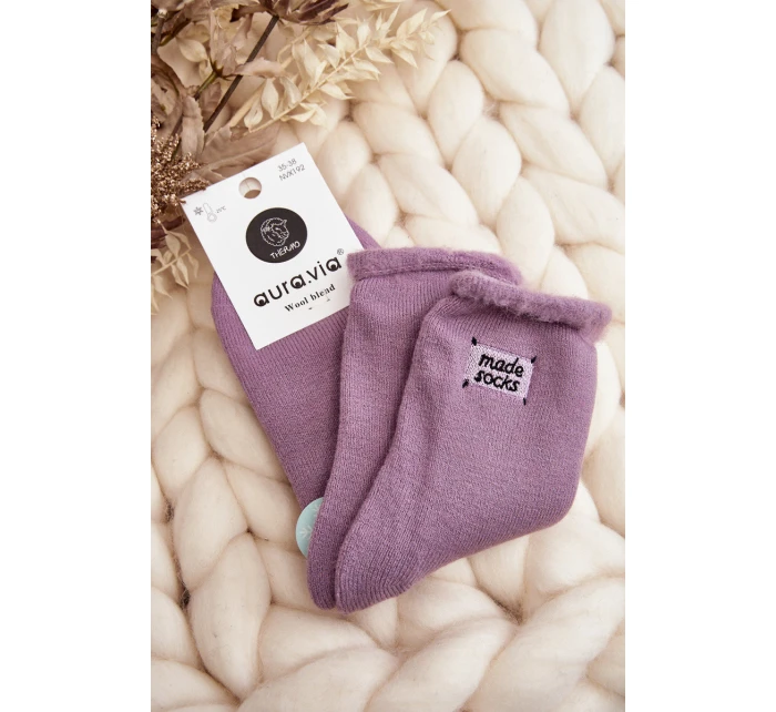 Dámské silné ponožky fialové