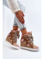 Dámské tenisky na podpatku růžové model 21648554 - Boto