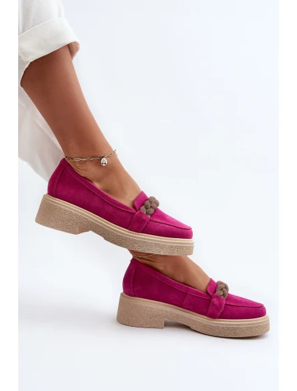 Dámské semišové mokasíny s ozdobou model 21652525 - Zazoo