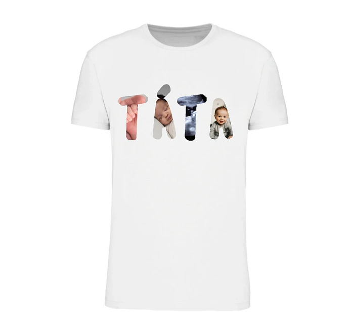 Personalizované pánské tričko - táta/děda z fotek