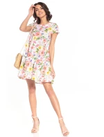 Dámske šaty T343/2 Biela s kvetmi - Tessita Dámske šaty T343/2 Biela s kvetmi - Tessita