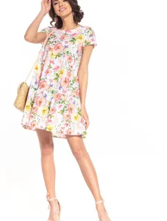 Dámské šaty model 18651055 Bílá s květy - Tessita