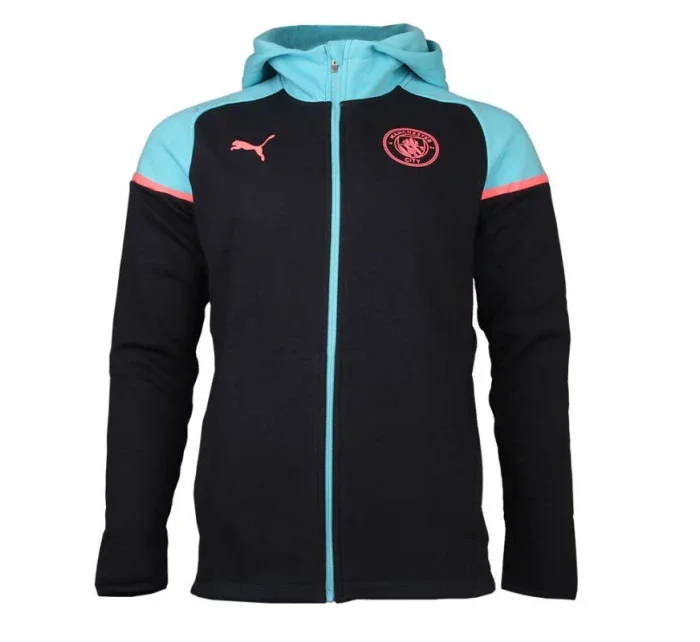 Pánska mikina Manchester City Casuals Hooded JKT M 772904 03 tm.modrá / sv.modrá - Puma Pánska mikina Manchester City Casuals Hooded JKT M 772904 03 tm.modrá / sv.modrá - Puma