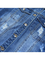 Svetlomodrá džínsová bunda s pretrhnutiami (D3362)
