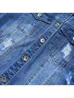 Svetlomodrá džínsová bunda s pretrhnutiami (D3362)