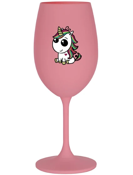 DUHOVÝ JEDNOROŽEC - ružový pohár na víno 350 ml DUHOVÝ JEDNOROŽEC - ružový pohár na víno 350 ml