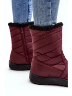 Wysokie Damskie Ocieplane Śniegowce Bordowe Luxina