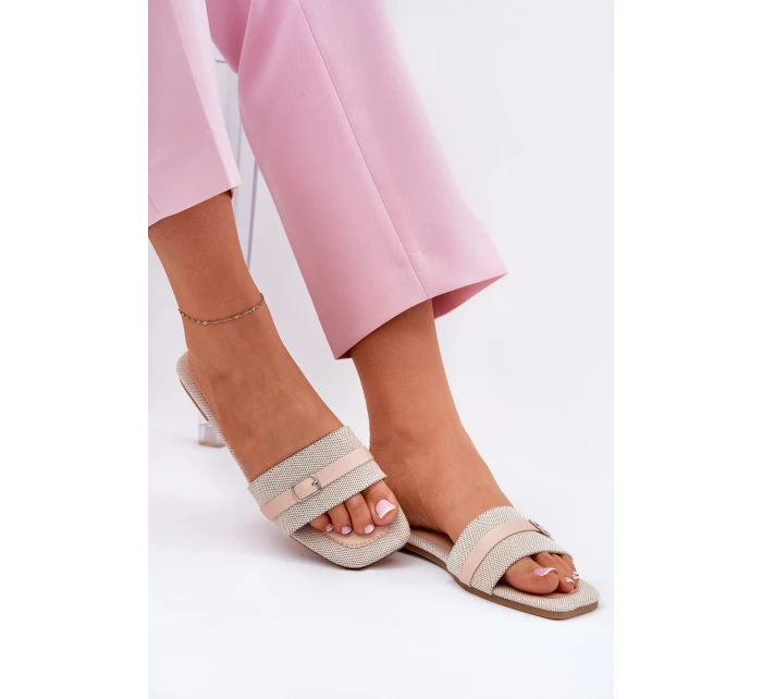 Ploché Dámské Pantofle S Páskem A Béžové model 21689551 - Boto