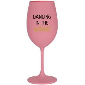 DANCING IN THE WINE - růžová sklenice na víno 350 ml