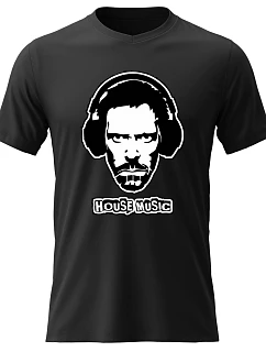 Pánské bavlněné tričko s potiskem - DR. HOUSE - černé