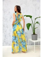 Denné šaty SUK0361-U99 žlto-modré - Roco Fashion Denné šaty SUK0361-U99 žlto-modré - Roco Fashion