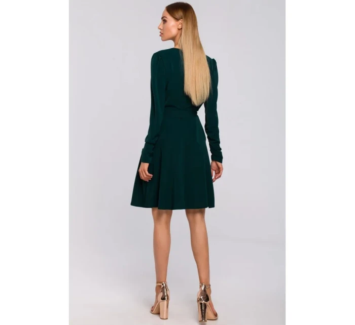 Dámske šaty M487 Tmavo zelená - MOE Dámske šaty M487 Tmavo zelená - MOE