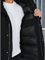 Pánska zimná bunda s odnímateľnou kapucňou, čierna, FashionStreet TX5105 Pánska zimná bunda s odnímateľnou kapucňou, čierna, FashionStreet TX5105